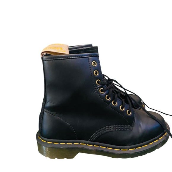 Dr. Martens 14045 Black Combat Boots Women's Size  8 Men’s Size 7 Vegan Air Wair - Picture 3 of 10